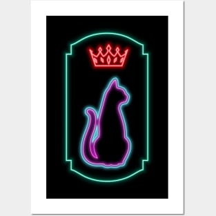 Cat King Neon Sign Posters and Art